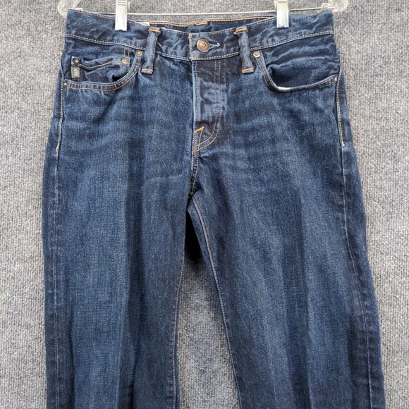 Abercrombie & Fitch Men's Straight Leg Jeans Blue 30x30 5-Pocket Button Fly - Picture 3 of 11